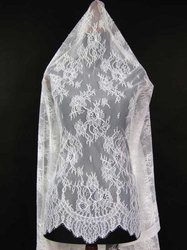 Koronka 140cm tiulowa podkład biała