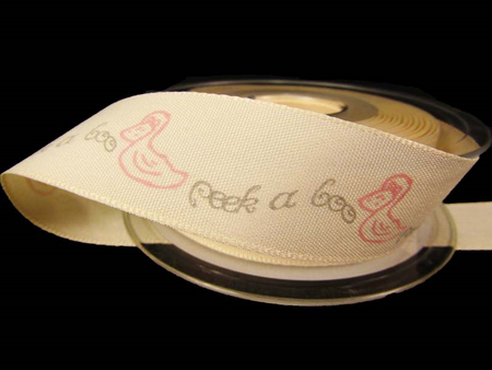 Wstążka 25mm tafta KACZUSZKA róż