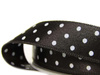 Wstążka 15mm atłas dwustronna DOTS czarna