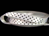 Wstążka 10mm atłas DOTS biała