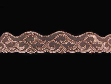 Koronka 4cm tiulowa brąz kakaowy