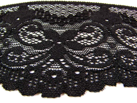 Koronka 7,5cm elastyczna czarna