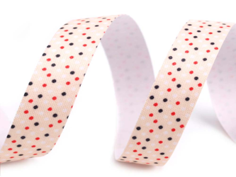 Taśma 15mm samoprzylepna KROPKI krem