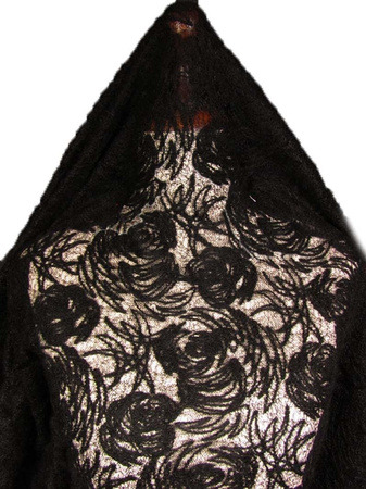 Tkanina 140cm RÓŻA czarna