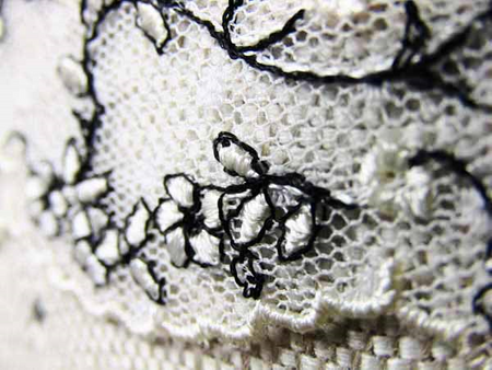 Koronka 15cm tiulowa kość słoniowa