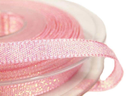 Wstążka 7mm REXOR OPAL róż