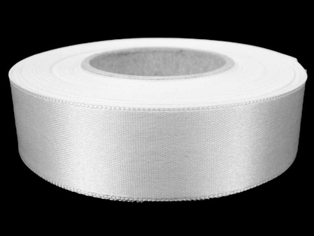 Wstążka 24mm atłas biała