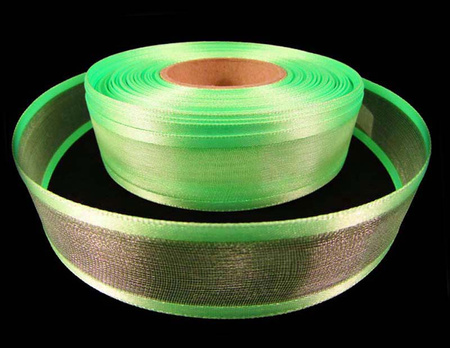 Wstążka 25mm organtyna LAMÓWKA seledyn