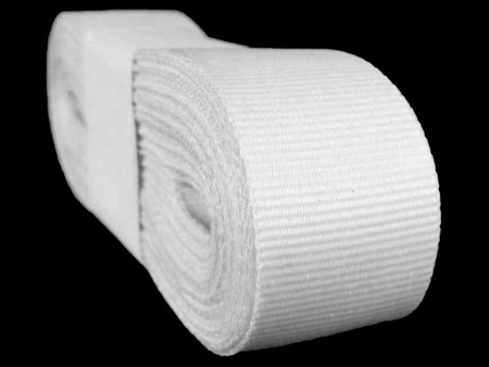 Taśma 27mm ryps poliestrowa biała