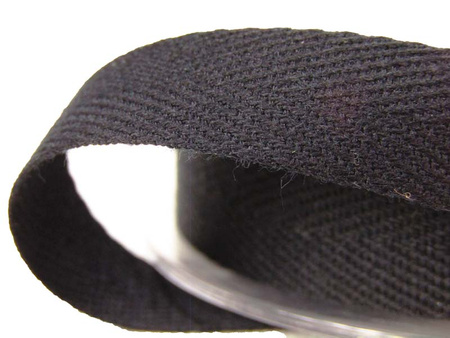 Taśma 15mm bawełniana jodełka czarna