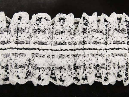 Taśma 4,5cm PLISA koronka biała