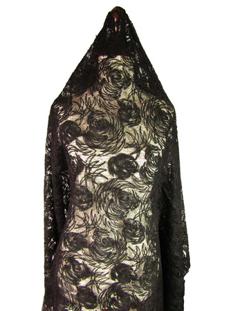 Tkanina 140cm RÓŻA czarna