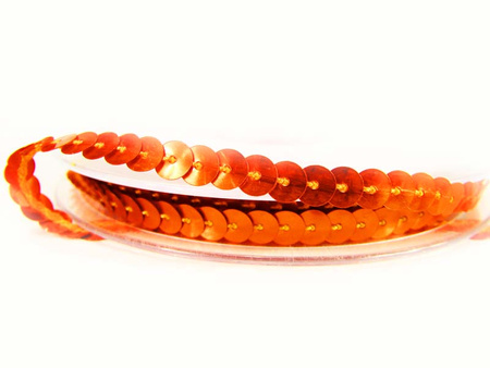 Taśma cekinowa 6mm orange