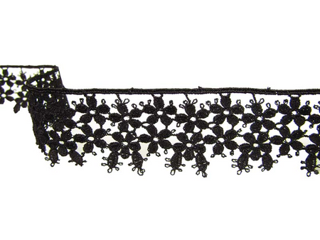 Koronka 3,5cm gipiurowa czarna