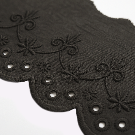 Koronka 9cm haft angielski czarna