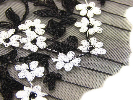 Koronka 20cm organtyna plisowana czarna