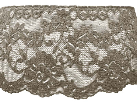 Koronka 12,5cm elastyczna brąz