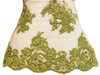 Koronka 140cm tiulowa haft z koderem oliwka