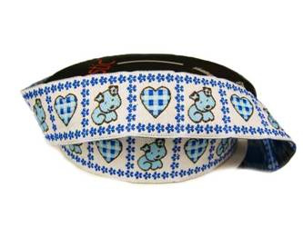 Taśma 25mm żakard PSIAK błękitna