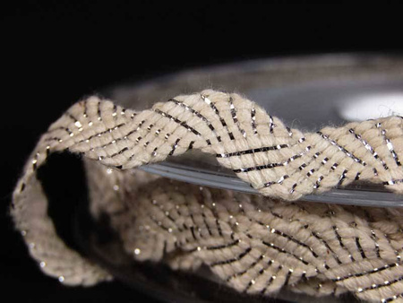 Taśma 11mm zygzak bawełna ecru