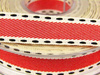 Taśma 15mm tkana VINTAGE STITCH czerwona