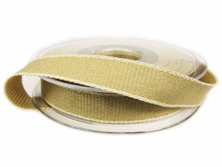 Taśma 15mm tkana HOPSACK ivory