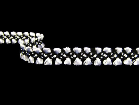 Taśma 1cm galonowa biało-czarna