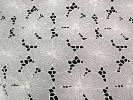 Koronka 160cm bawełniana haft angielski biała