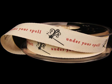 Wstążka 15mm tafta UNDER YOUR SPELL natural