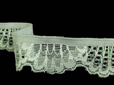 Koronka 2,5cm elastyczna mięta