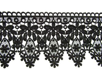 Koronka 12cm gipiurowa poly czarna