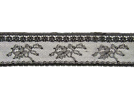 Koronka 6,5cm stabilna czarna