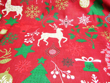 Płótno bawełniane motyw świąteczny bordo