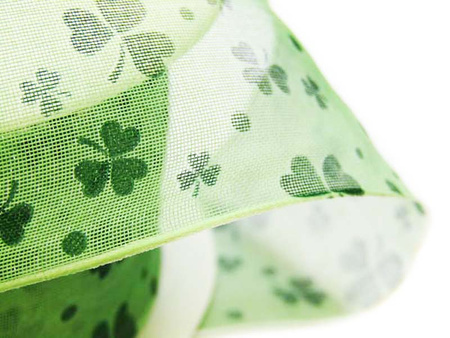 Wstążka 40mm organdyna KONICZYNA zielona