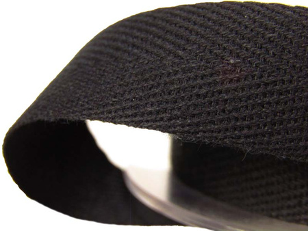 Taśma 20mm bawełniana jodełka czarna