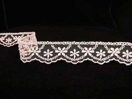 Koronka 2,5cm tiulowa pudrowy róż