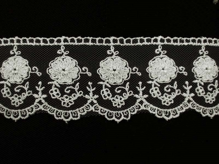 Koronka 4,5cm tiulowa jasny popiel