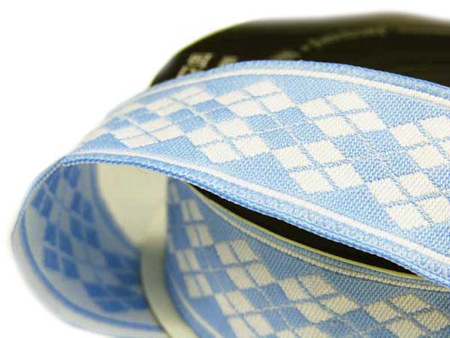 Taśma 20mm żakard ROMB błękitna