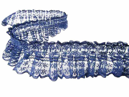 Taśma 4,5cm FALBANA koronka granat