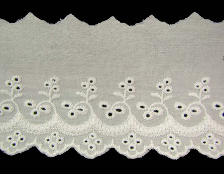 Koronka 9cm haft angielski biała