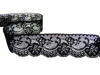 Koronka 5,5cm stabilna czarna