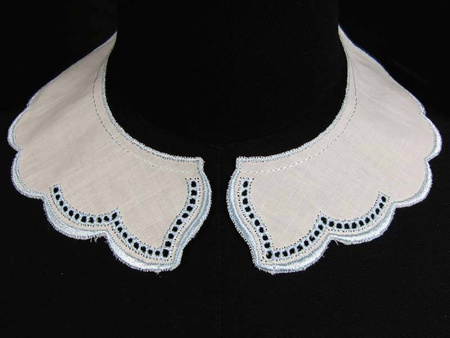 Kołnierzyk BEBE haft AŻUR błękit