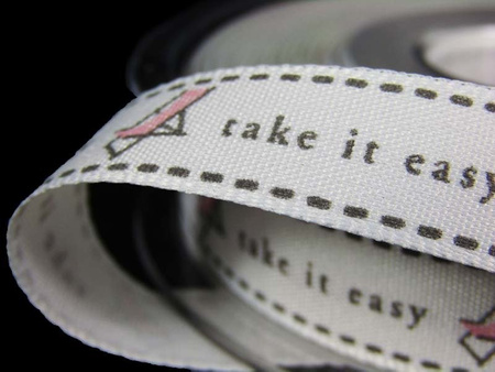 Wstążka 15mm tafta DECKCHAIR róż