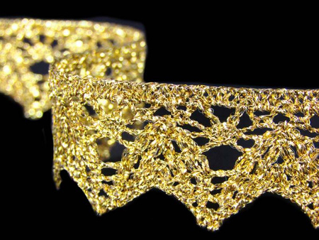 Koronka 2,9cm metaliczna złota