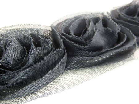 Taśma 8cm tiulowa RÓŻA grafit