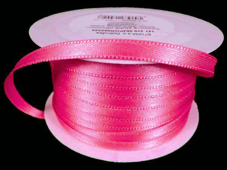 Wstążka 5mm atłas neon róż