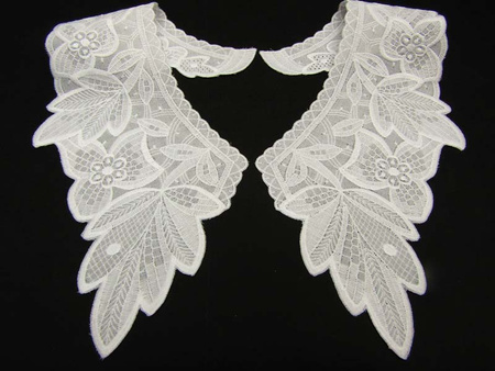 Kołnierzyk damski haft bawełna biały