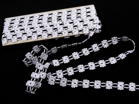 Wstawka 1,5cm bawełniana biało-czarna