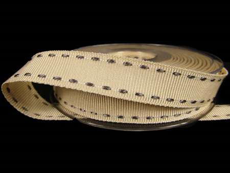 Taśma 1,5cm ryps natural stebnówka popiel