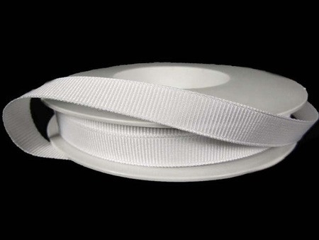 Taśma 9mm ryps poliestrowa biała